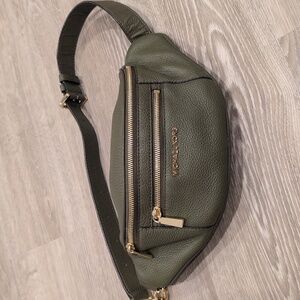 Michael Kors Forest Green Crossbody with Gold Zipper